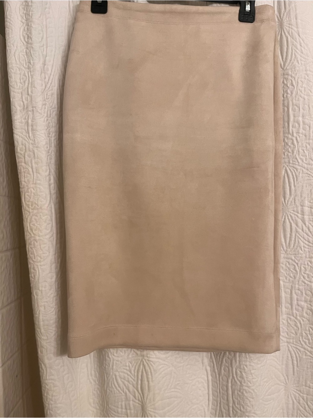 Philosophy Blush Beige Faux Suede Pencil Skirt